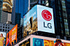 An LG Electronics campaign video plays on a digital billboard in Times Square in New York on June 4. [NEWS1]