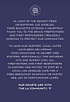 A notice from SPC Group's Paris Baguette uploaded to its TikTok account regarding bread donations to firefighters and first responders in Los Angeles [SPC GROUP]