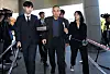Self-proclaimed political broker Myung Tae-kyun arrives at the Changwon District Prosecutors' Office in South Gyeongsang for questioning on Saturday. [NEWS1]