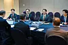 Industry Minister Ahn Duk-geun, second from right, holding tariff discussions with U.S. Trade Representative Jamieson Greer at the International Convention Center on Jeju Island on May 16. [MINISTRY OF TRADE, INDUSTRY AND ENERGY]