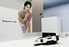 A model poses with Samsung Electronics' 2026 Bespoke AI Steam robot vacuum at Samsung Gangnam in Gangnam District, southern Seoul, on Feb. 11. [NEWS1]