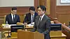Seoul Central District Prosecutors’ Office chief Lee Chang-soo speaks at the Constitutional Court in central Seoul, on Feb. 24. [CONSTITUTIONAL COURT]