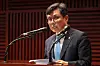 Democratic Party Rep. Ahn Do-geol speaks during a policy discussion roundtable on stablecoins at the Korea Financial Investment Association headquarters in Yeouido, western Seoul, on July 23. [YONHAP]