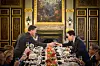 Korean President Yoon Suk Yeol, right, and Dutch Prime Minister Mark Rutte make a toast during a government lunch in The Hague on Wednesday during Yoon’s state visit to the Netherlands. [REUTERS/YONHAP]
