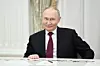 Russia's President Vladimir Putin attends a meeting with U.S. special envoy Steve Witkoff and U.S. President Donald Trump's son-in-law Jared Kushner (both not pictured) at the Kremlin in Moscow on Dec. 2. [AFP/YONHAP]