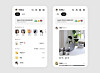 The photo shows an example of KakaoTalk’s restored 'Friends' tab, left, which displays a direct contacts list following a new update on Dec. 16. The update reverts back from the grid-style feed introduced in September. The right shows the 'Feed' tab, a scrolling feed of profile photos. [KAKAO]