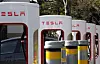 Tesla electric vehicles (EVs) charge at a Tesla Supercharger station in San Ramon, California, in February 2023. [EPA/YONHAP]
