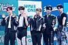 Boy band ZeroBaseOne poses for photos during a press showcase for its first full-length album “Never Say Never,” at Blue Square in Yongsan District, central Seoul on Sept. 1. [DANIELA GONZALEZ PEREZ]