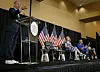 House Minority Leader Hakeem Jeffries joined colleagues to lead a healthcare town hall with U.S. Rep. Troy Carter at Xavier University in New Orleans on July 10. [AP/YONHAP]