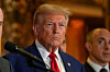 Republican presidential nominee and former U.S. President Donald Trump looks on during a press conference at Trump Tower in New York City, U.S., Sept. 6, 2024. [REUTERS/YONHAP]