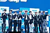 Boy band ZeroBaseOne poses for photos during a press showcase for its first full-length album “Never Say Never,” at Blue Square in Yongsan District, central Seoul on Sept. 1. [DANIELA GONZALEZ PEREZ]