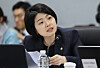 PPP Rep. Han Zee-a speaks during a parliamentary audit at the National Pension Service building in Jeonju, North Jeolla on Oct. 24, 2025. [YONHAP]