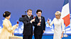 President Lee Jae Myung, center right, and first lady Kim Hea Kyung, left, toast with France’s President Emmanuel Macron, center left, and first lady Brigitte Macron, right, at the state luncheon at the Yeongbingwan state guesthouse at the Blue House in central Seoul on April 3. [JOINT PRESS CORPS]