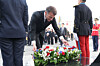 French President Emmanuel Macron lays a wreath at the War Memorial of Korea in Yongsan District, central Seoul, on April 2, as he kicks off a state visit to Korea for a summit with President Lee Jae Myung. [YONHAP]