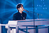 DAY6's Wonpil performs during his solo concert 'Unpiltered' on Sunday at Jamsil Indoor Gymnasium in Songpa District, southern Seoul. [JYP]