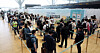 People line up to cast early votes at a polling station at Incheon International Airport on May 29, ahead of the June 3 local elections. [NEWS1]