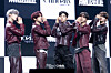 Boy band AND2BLE poses for photos during a showcase for the release of its first EP “Sequence 01: Curiosity” at Blue Square in central Seoul on May 26. [DANIELA GONZALEZ PEREZ]
