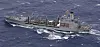 The United States Naval Ship Yukon prepares for a replenishment-at-sea in the Pacific Ocean. [UNITED STATES NAVY MILITARY SEALIFT COMMAND]