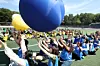 International students participate in a giant inflatable ball relay during the 2025 International Student Sports Festival at Daegu University’s Gyeongsan campus on Sept. 26, 2025. According to the Ministry of Education, the number of foreign students in Korea reached 253,000 in 2025. [NEWS1]