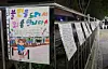 Handwritten notes written by students asking for understanding over noise ahead of a school athletic event are posted on a wall near an elementary school in, Seongnam, Gyeonggi. [SCREEN CAPTURE]