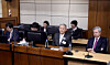 Former Interior Minister Lee Sang-min, second from right, attends the sentencing hearing of his insurrection trial at the Seoul High Court in Seocho District, southern Seoul, on May 12. [SEOUL HIGH COURT]