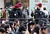 Police special forces officers inspect the concert venue at Gwanghwamun Square in Jongno District, central Seoul, ahead of BTS's comeback performance on March 21. [NEWS1]