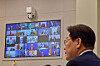 President Lee Jae Myung takes part in an international summit led by France and Britain to discuss the freedom of navigation in the Strait of Hormuz at the Blue House in central Seoul on April 17. The summit was attended by some 50 countries. [BLUE HOUSE]