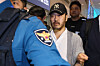 Park Wang-yeol, center, a convicted criminal accused of smuggling drugs into Korea, is escorted by police officials at Incheon International Airport on March 25. [JOINT PRESS CORPS]
