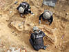 Officials take part in a project to retrieve the remains of soldiers killed in the 1950-53 Korean War at Arrow Head Ridge in Cheorwon, Gangwon, on April 10, 2020.  [KOREA HERITAGE SERVICE]