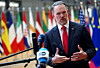 U.S. Trade Representative Jamieson Greer speaks to the media on the day he attends a working lunch with European Union ministers responsible for trade in Brussels on Nov. 24, 2025. [REUTERS/YONHAP]