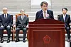 Supreme Court Justice Roh Tae-ak delivers a retirement speech at the Supreme Court building in southern Seoul on March 3. [YONHAP]