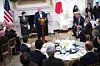 President Donald Trump (R) makes remarks as he stands with Prime Minster Sanae Takaichi of Japan during a dinner in the State Dining Room of the White House in Washington, DC, on Thursday, March 19, 2026. [UPI/YONHAP]