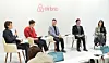 Head of the Korea Guesthouse Association Chae Bo-young, second from right, as seen during a panel session held at Airbnb's press conference on April 28. [AIRBNB]