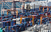 Containers are stacked at a port in Pyeongtaek, Gyeonggi, on May 8. [YONHAP]