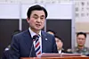 Defense Minister Ahn Gyu-back speaks during a parliamentary meeting at the National Assembly in western Seoul on April 9. [NEWS1]
