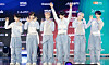 Boy band NCT Wish poses for a photo during a red carpet event ahead of the D Awards event in Seongbuk District, central Seoul, on Feb. 11. [NEWS1]