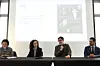 French conductor Adrien Perruchon, second from right, speaks during a press conference held at the French Embassy in western Seoul on March 5. [YONHAP]