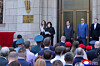 North Korean Foreign Minister Choe Son-hui speaks during a ceremony unveiling a memorial plaque dedicated to former Ambassador Alexander Matsegora at the Pyongyang-based Russian Embassy on May 30. [KOREAN CENTRAL NEWS AGENCY/YONHAP]