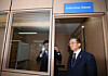 Minister of Justice Jeong Seong-ho checks out the interview room at Incheon International Airport on April 23. [JOINT PRESS CORPS]