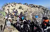 Hikers on Mount Gwanak in southern Seoul on March 7 [LEE GYU-RIM]
