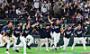 Korean players celebrate after beating Australia in a Pool C game at the 2026 World Baseball Classic at Tokyo Dome in Japan on March 9. [NEWS1]
