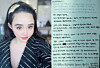 Singer Park Bom, left, and a handwritten note she posted to Instagram on March 3 [SCREEN CAPTURE]