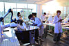 Students at Pohang University of Science and Engineering's Department of Convergence IT Engineering conduct research at the university's Meta Maker Space. [POHANG UNIVERSITY OF SCIENCE AND TECHNOLOGY]