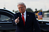 U.S. President Donald Trump gives a thumbs-up as he arrives at Miami International Airport in Florida on April 11. [REUTERS/YONHAP]