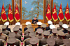 North Korean leader Kim Jong-un chairs a meeting of division and brigade commanders of the entire military in Pyongyang on May 17, in this photo released by the North's official Rodong Sinmun the following day. [NEWS1]