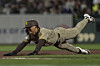 San Diego Padres infielder Song Sung-mun slides into third base during the eighth inning against the San Francisco Giants at Oracle Park in San Francisco on May 5. [REUTERS/YONHAP]