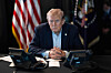 U.S. President Donald Trump oversees ″Operation Epic Fury″ activity against Iran from Mar-a-Lago in Palm Beach, Florida, on March 2, in this photo released by the White House on March 2. [AFP/YONHAP]