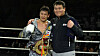 Choi Siro celebrates his victory over Giovanni Cabrera at the Namyangju Sports Complex indoor gymnasium in Gyeonggi on April 5. [FW1]