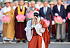 A humanoid robot monk presses its palms together during a lantern parade in Jongno District, central Seoul, on May 16, as part of celebrations preceding Buddha’s Birthday, which falls on May 24 this year. [NEWS1]