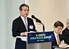 Kim Yong-beom, presidential chief of staff for policy, speaks during an event held in central Seoul in March. [YONHAP]